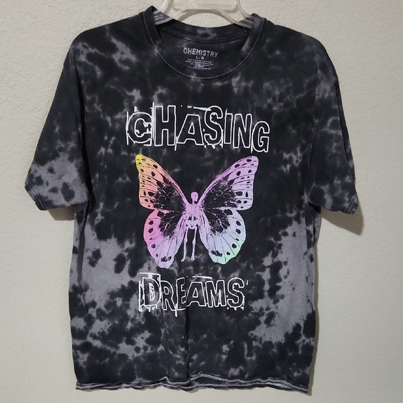 Chasing Dreams Chemistry T-Shirt Large Skeleton Butterfly Tie-Dye Rockabily Rock - Picture 1 of 7